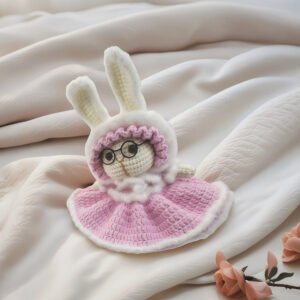 crochet bunny,super cute handmade positive crochet animals bunny rabbit gift,ideal emotional support bunny gifts for birthday, graduation, lovers and family