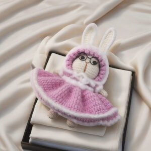 crochet bunny,super cute handmade positive crochet animals bunny rabbit gift,ideal emotional support bunny gifts for birthday, graduation, lovers and family