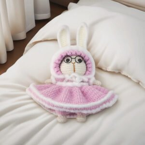 crochet bunny,super cute handmade positive crochet animals bunny rabbit gift,ideal emotional support bunny gifts for birthday, graduation, lovers and family