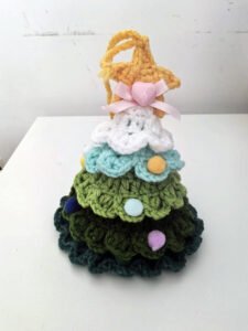 Handmade Crochet Christmas Tree Decor, Mini Tabletop Xmas Decoration with Star, Festive Ornament for Home Office, Unique Idea handmade crochet christmas tree decor, mini tabletop xmas decoration with star, festive ornament for home office, unique idea