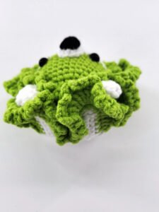handmade crochet cute fruits finished cabbage dog, mini tabletop xmas decoration, the leaves on the head of the fruit have hanging rings,you can easy to hang it on keyring,purse,bag,wallet,car keychain and so on