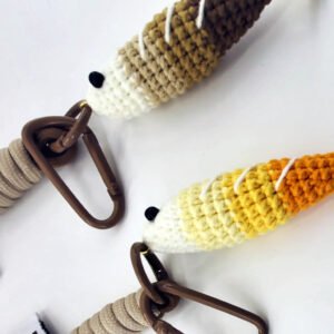 handmade crochet funny fish doll, emotional comfort gift support crochet with positive card birthday graduation gifts for women friends decor for home party office, care package, anxiety relief