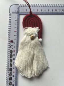 Handmade Woven Macrame Cotton Thread Santa Pendant Decorations with Wood Beads for Christmas Tree Office Living Room Bedroom handmade woven macrame cotton thread santa pendant decorations with wood beads for christmas tree office living room bedroom