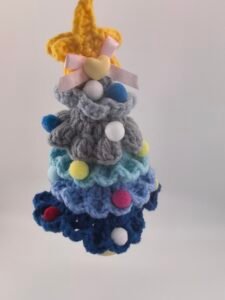 Handmade Crochet Christmas Tree Decor, Mini Tabletop Xmas Decoration with Star, Festive Ornament for Home Office, Unique Idea handmade crochet christmas tree decor, mini tabletop xmas decoration with star, festive ornament for home office, unique idea