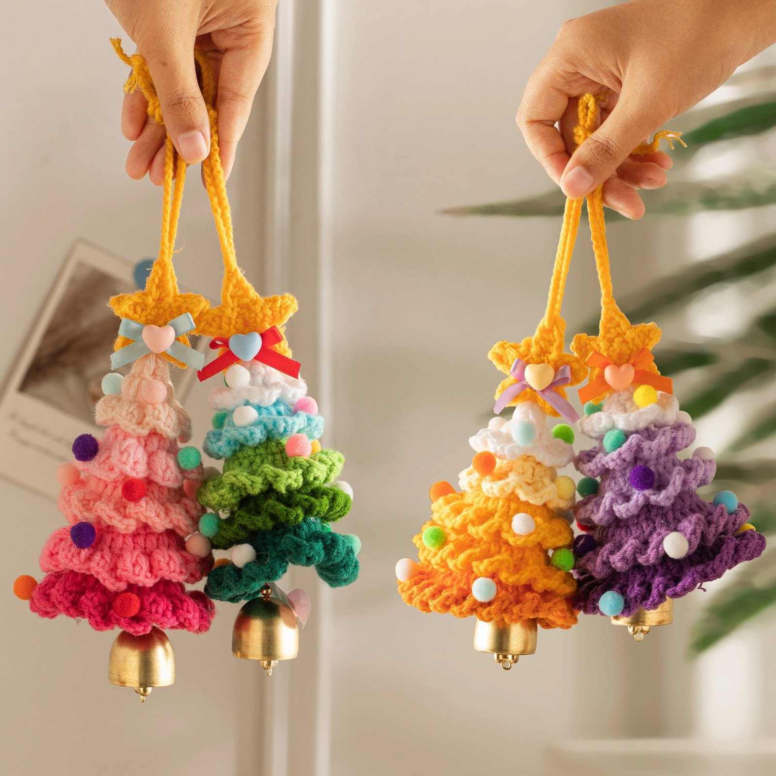 handmade crochet christmas tree decor, mini tabletop xmas decoration with star, festive ornament for home office, unique idea handmade crochet christmas tree decor, mini tabletop xmas decoration with star, festive ornament for home office, unique idea