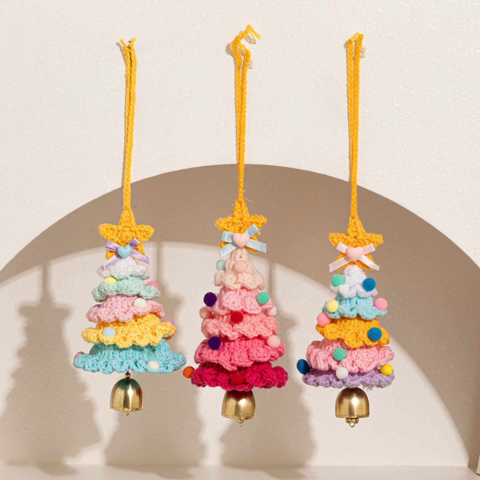 handmade crochet christmas tree decor, mini tabletop xmas decoration with star, festive ornament for home office, unique idea handmade crochet christmas tree decor, mini tabletop xmas decoration with star, festive ornament for home office, unique idea