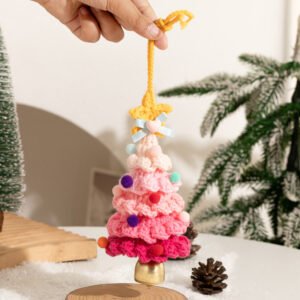 Handmade Crochet Christmas Tree Decor, Mini Tabletop Xmas Decoration with Star, Festive Ornament for Home Office, Unique Idea handmade crochet christmas tree decor, mini tabletop xmas decoration with star, festive ornament for home office, unique idea
