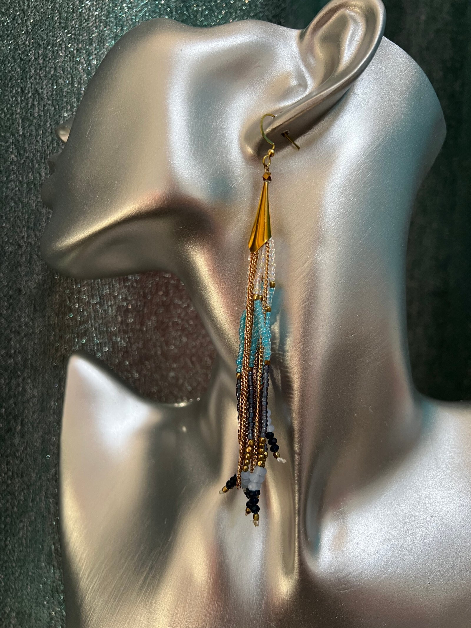 beaded bule tassel earrings beaded tassel dangling earrings for women,boho long festive jewelry design drop summer jewelry handmade gifts beaded bule tassel earrings beaded tassel dangling earrings for women,boho long festive jewelry design drop summer jewelry handmade gifts