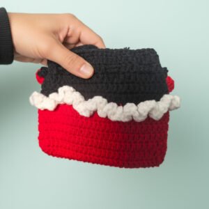 mickey ears hand knitted drawstring pouch; unique 3d mouse ear design; soft cotton earphone & lipstick bag; cute cartoon mini purse; daily use; ideal gift for disney fans, her & kids; lightweight & durable; holds airpods, lip gloss, coins and keys