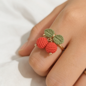 lace thread the micro hook cherry ring is small and exquisite a unique gift that can enhance your own distinctive charm