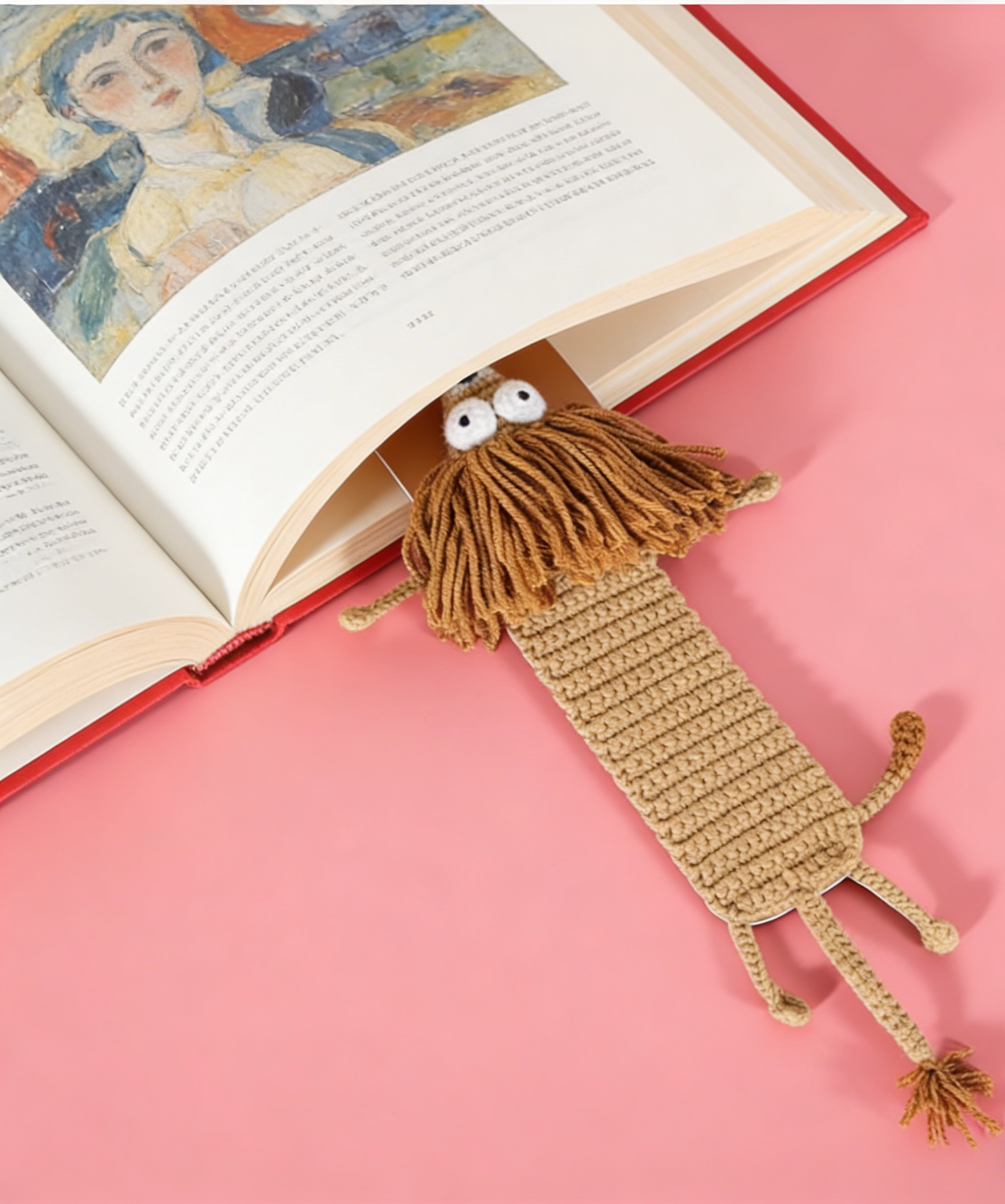 lion hand knitted cute bookmark;reading companion & bag charm;each piece is hand knitted with meticulous care, boasting a soft, skin friendly texture and delicate details that reflect thoughtful craftsmanship.slip it between pages, and it becomes your perfect reading buddy—effortlessly marking your progress while adding a playful, whimsical touch to your daily reading moments. add a touch of ritual to your reading with this charming little companion.with its adorable, distinctive design, it makes a thoughtful gift for book lovers, friends, and family, blending practicality with heartfelt warmth.more than just a bookmark, it can also be attached to your bag (with a clasp, if desired) as a cute accessory, adding a fun, whimsical flair to your everyday outfits and outings—one piece, multiple uses!crafted from high quality knitted materials, it’s durable, resistant to deformation and wear, and easy to maintain. it will accompany your reading and adventures for years to come, becoming a cozy little keepsake by your side. lion hand knitted cute bookmark;reading companion & bag charm;each piece is hand knitted with meticulous care, boasting a soft, skin friendly texture and delicate details that reflect thoughtful craftsmanship.slip it between pages, and it becomes your perfect reading buddy—effortlessly marking your progress while adding a playful, whimsical touch to your daily reading moments. add a touch of ritual to your reading with this charming little companion.with its adorable, distinctive design, it makes a thoughtful gift for book lovers, friends, and family, blending practicality with heartfelt warmth.more than just a bookmark, it can also be attached to your bag (with a clasp, if desired) as a cute accessory, adding a fun, whimsical flair to your everyday outfits and outings—one piece, multiple uses!crafted from high quality knitted materials, it’s durable, resistant to deformation and wear, and easy to maintain. it will accompany your reading and adventures for years to come, becoming a cozy little keepsake by your side.