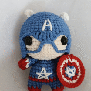 brave shield hero hand knitted keychain; unique 3d hero character design; soft cotton bag charm; cute cartoon hanging ornament; daily use; ideal gift for superhero fans, him & kids; lightweight & durable; perfect for keys, bags & backpacks