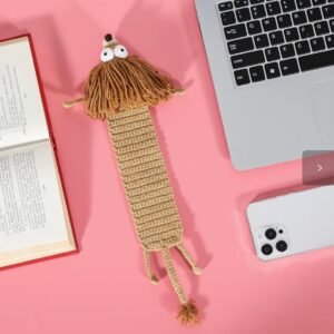 lion hand knitted cute bookmark；reading companion & bag charm；each piece is hand knitted with meticulous care, boasting a soft, skin friendly texture and delicate details that reflect thoughtful craftsmanship.slip it between pages, and it becomes your perfect reading buddy—effortlessly marking your progress while adding a playful, whimsical touch to your daily reading moments. add a touch of ritual to your reading with this charming little companion.with its adorable, distinctive design, it makes a thoughtful gift for book lovers, friends, and family, blending practicality with heartfelt warmth.more than just a bookmark, it can also be attached to your bag (with a clasp, if desired) as a cute accessory, adding a fun, whimsical flair to your everyday outfits and outings—one piece, multiple uses!crafted from high quality knitted materials, it’s durable, resistant to deformation and wear, and easy to maintain. it will accompany your reading and adventures for years to come, becoming a cozy little keepsake by your side.