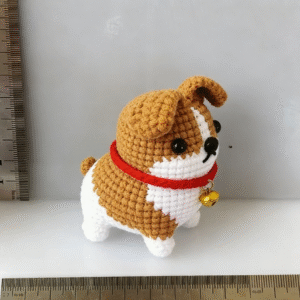 short legs fluffy butt hand‑knitted corgi keychain; vivid 3d corgi design; soft cotton crochet hanging charm; lovely cartoon style; lightweight & easy to carry; perfect for keys, bags & backpacks; a sweet daily companion for dog lovers of all ages