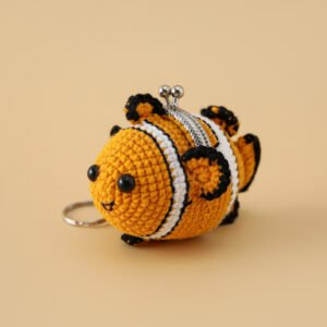 clownfish handcrafted finished woven ocean themed closure bag for ladies,which can be used as a lipstick case, a coin wallet or a small accessory bag. no matter how you use it, this unique handmade bag will add a touch of creativity and individuality to your style.