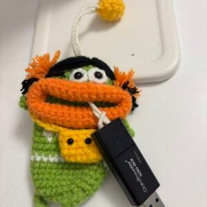 hand knitted big mouth key case, soft cotton yarn, unique quirky charm, safe & practical decor, meaningful playful keepsake