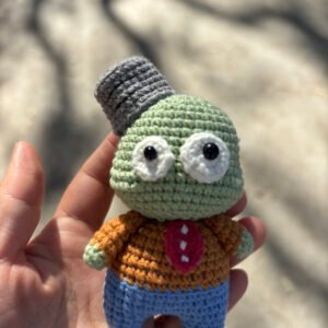 hand crochet plants vs. zombies zombie plush doll, soft cotton yarn, cute stress relief toy, nostalgic gift for gamers.